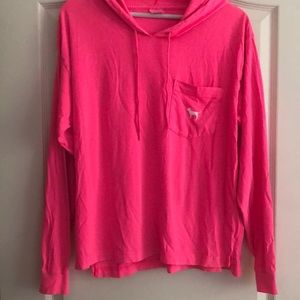 PINK Lightweight Long-sleeve Hooded Top